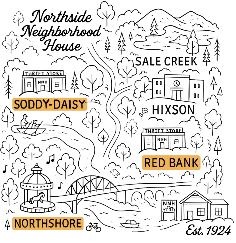 Chattanooga Thrift Store Map
